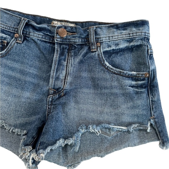 Free People 100% Cotton Button Fly Distressed Jeans Short Pants Size 27 - Picture 5 of 16